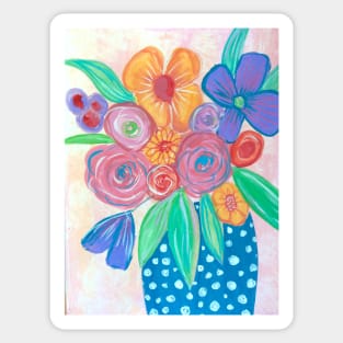 Bright Expressive Florals in vase Sticker